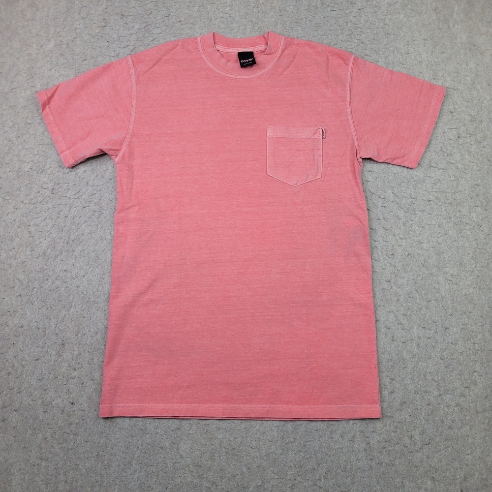 Vintage 90s Only NY T-Shirt Mens Small Pink Short Sleeve‎ Crew Neck Y2K Made USA